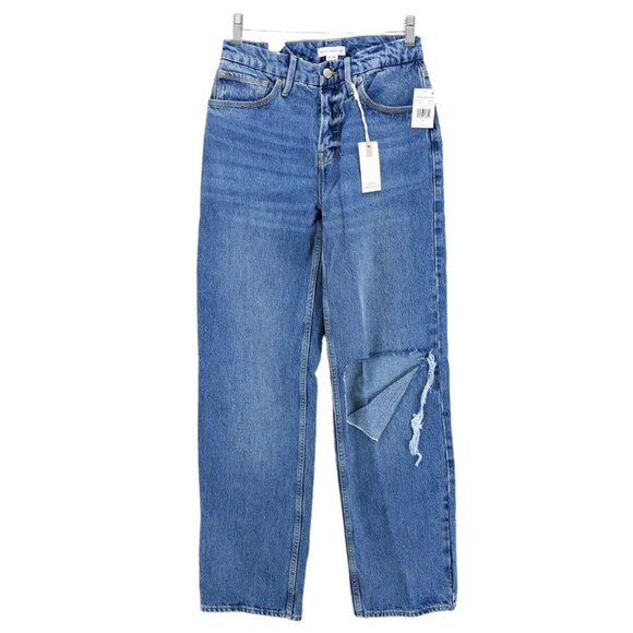 Good American Denim - NWT GOOD AMERICAN Good 90s Iconic Baggy Jeans Blue812 Wash Ripped Size 0/25